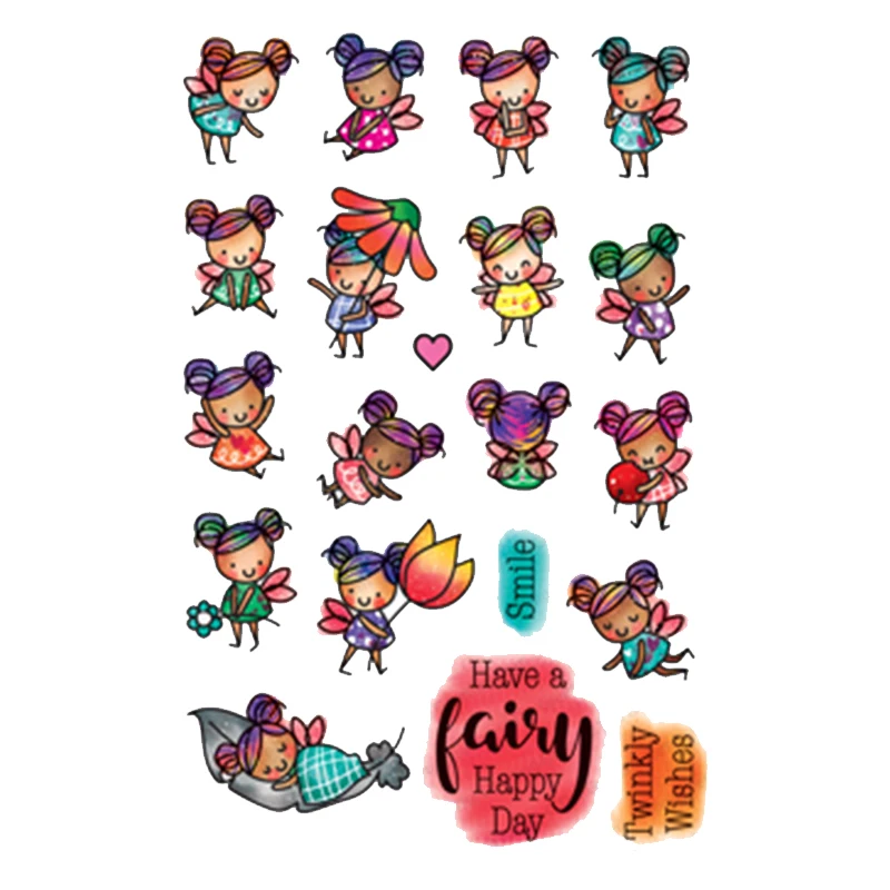 

Many Flower Fairy Clear Stamp DIY Stencil For Scrapbooking Handcraft Embossing Template Paper Cards Crafts Fun New Handmade