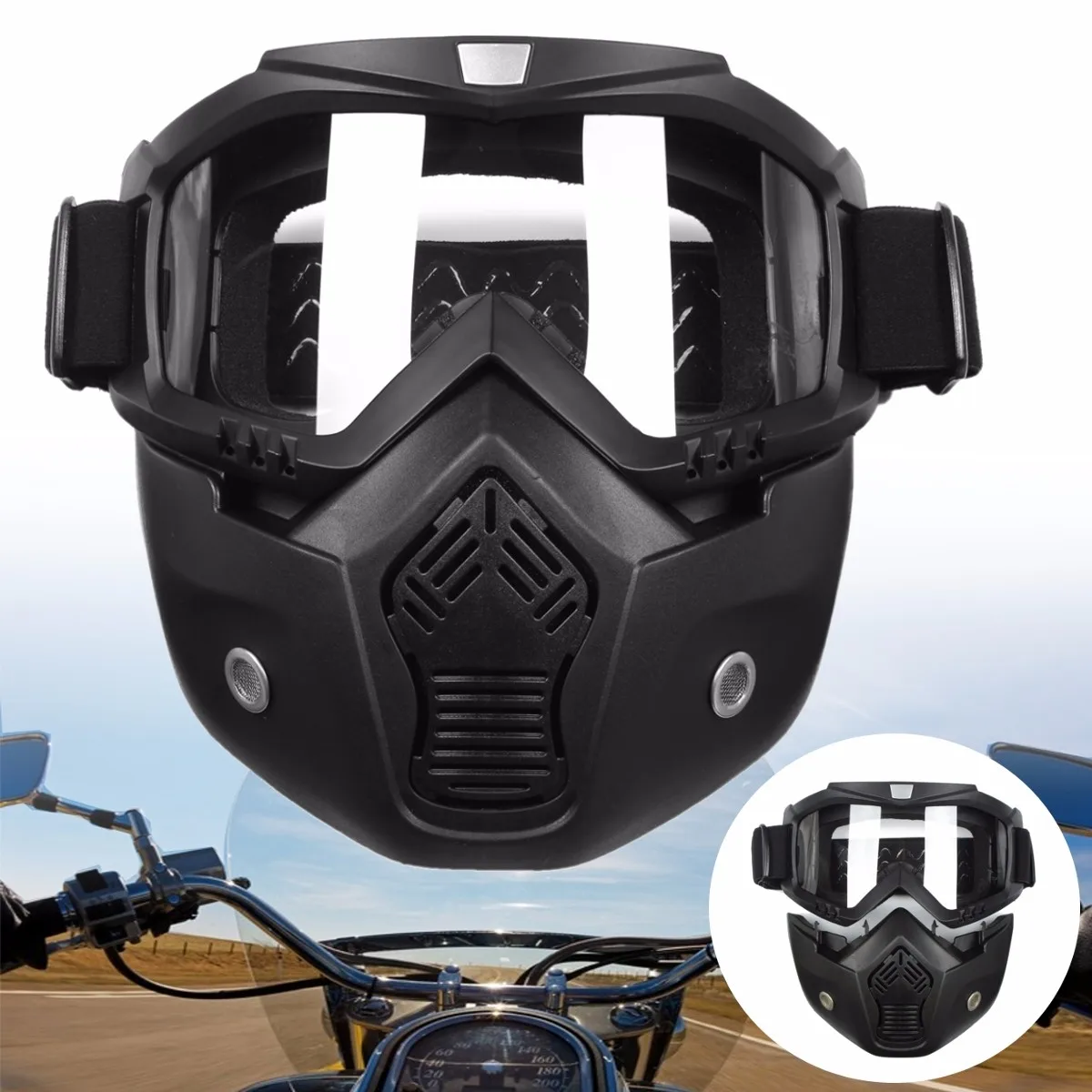 

Colorful Lens Motorcycle Bike Detachable Modular Helmet Face Mask Shield Goggles