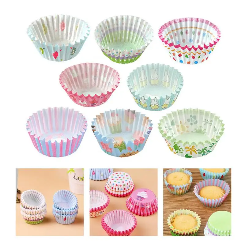 

100PCS Cupcake Liner Baking Muffin Box Cup Case Muffin Cupcake Paper Cups Cake Forms Party Tray Cake Mold Decorating Tools