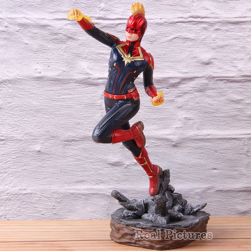 

Avengers 4 Endgame Captain Marvel Flying Position Statue Figure PVC Avengers End Game Toys Can Change Head