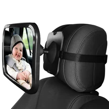 Новое Детское зеркало заднего сиденья 360 градусов Регулируемая небьющаяся акриловая детское Зеркало для автомобиля большое зеркало заднего сиденья