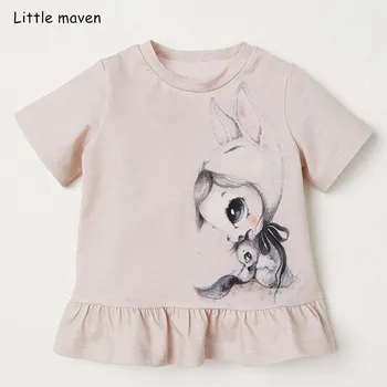 

Little maven children clothes 2019 summer baby girls clothes short sleeve tee tops Bunny print Cotton brand t shirt 51297