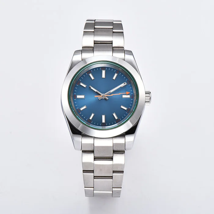 

Oyste Watch 40mm Men's Automatic Movement 316L Stainless Steel Bracelet Solid Back Cover Blue Dial Illuminated Watch Z225-10