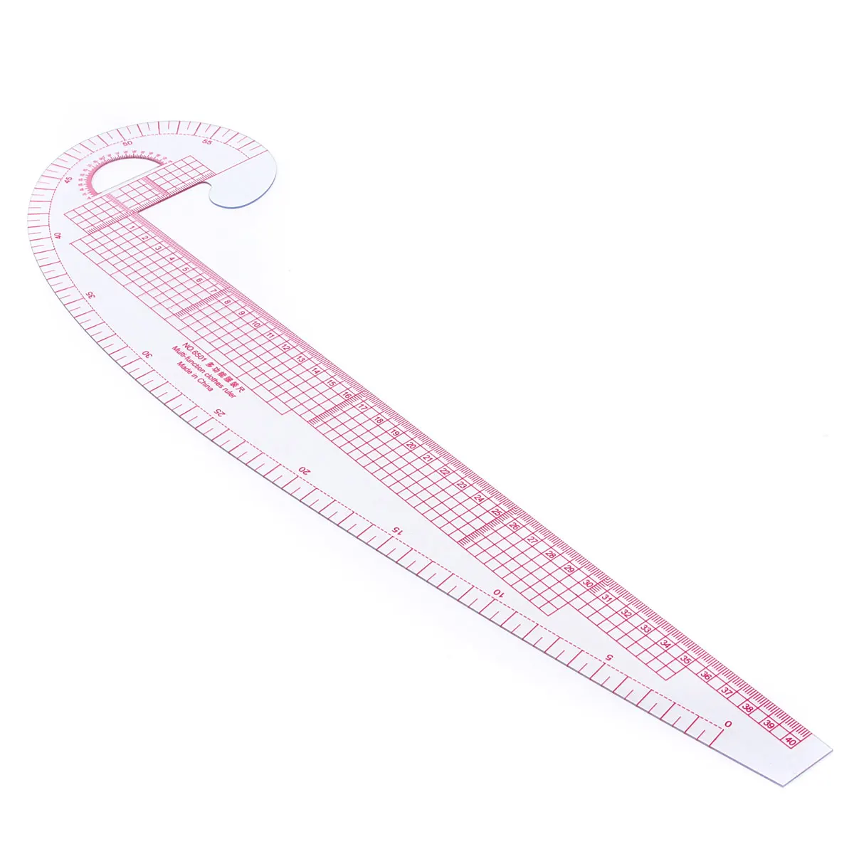 New Multifunctional Soft Ruler Plastic Transparent Comma Shaped French