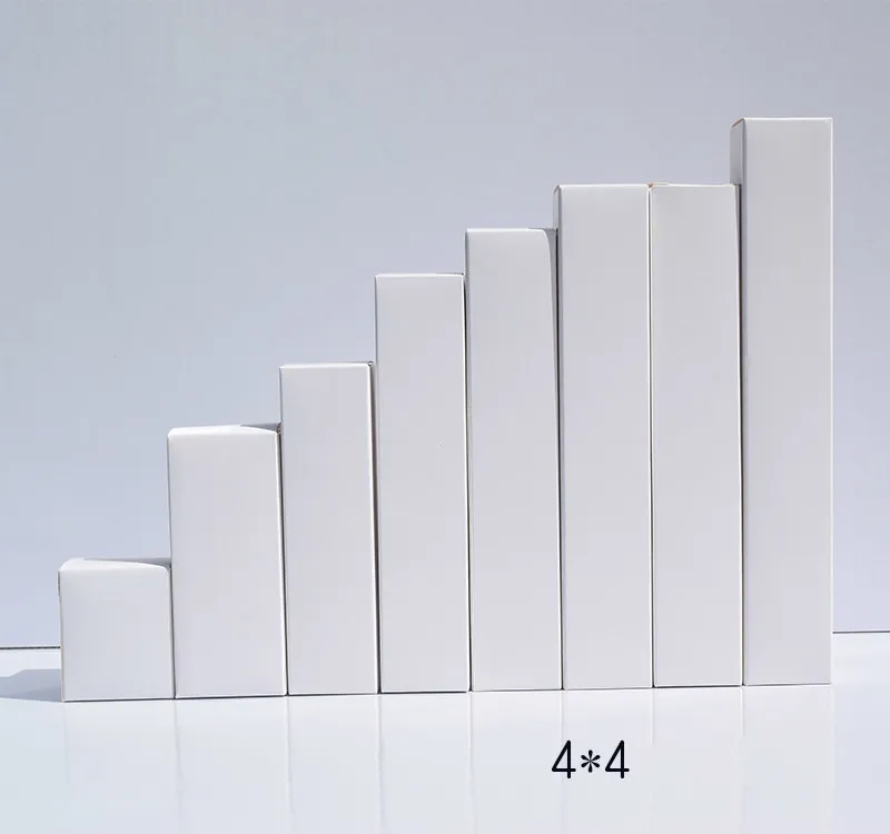 

50pcs/lot 4x4x15 Series NEw Stock Univeral Packing Carton Kraft Paper Boxes White Neutral Rectangle Blank Case