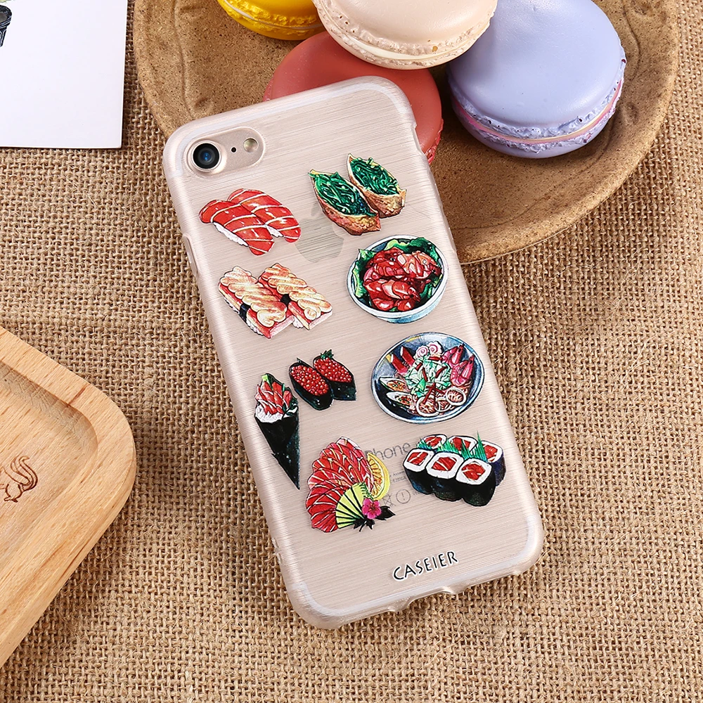 Чехол CASEIER с рисунком еды для iPhone 6S 6 7 8 Plus мягкие силиконовые чехлы X 6s 5 5S SE задняя