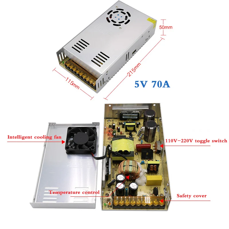 Светодиодный переключатель полосной блок питания трансформатор освещения AC110V 220 V постоянного тока до DC5V 2A 3A 4A 5A 6A 8A 10A 12A 20A 30A 60A 70A Драйвер адаптер
