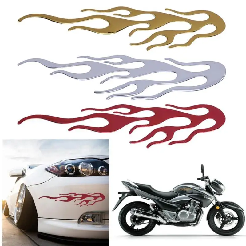 

VODOOL 3D Fire Flame Fuel Gas Tank Decals Reflective Stickers For Car Engine Hood Motorcycle Sticker