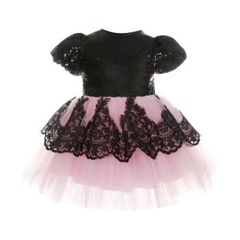 

Flower Kids Girl Dress Birthday Wedding Formal Pageant Party Tutu Cute Lace Back Big Bow Clothes Dresses Girls 6M-6T