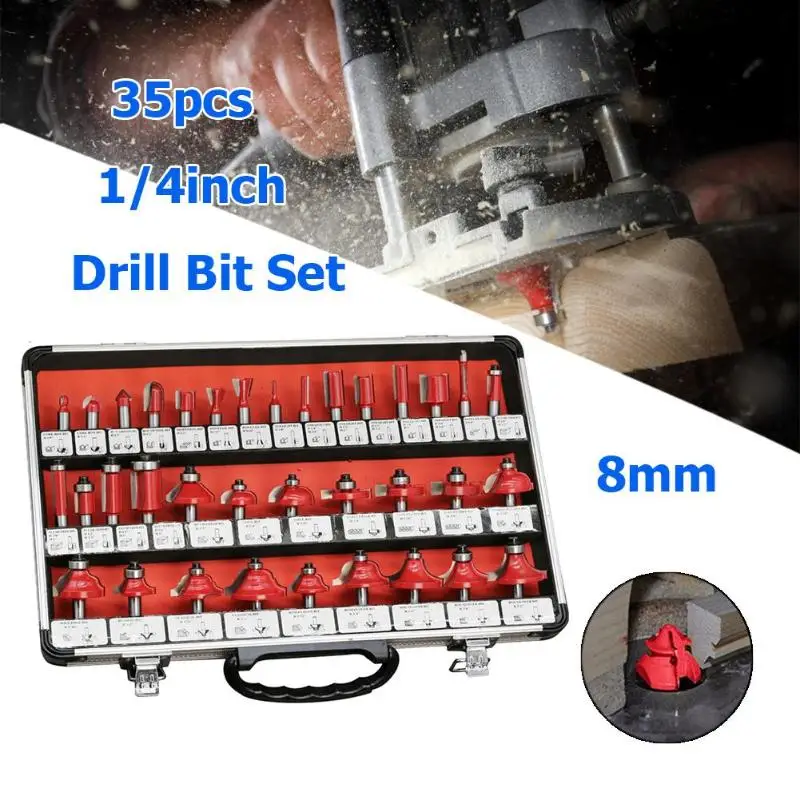 

35pcs/set Wood Router Bits Mill Engraving Trim Woodworking Milling Cutter