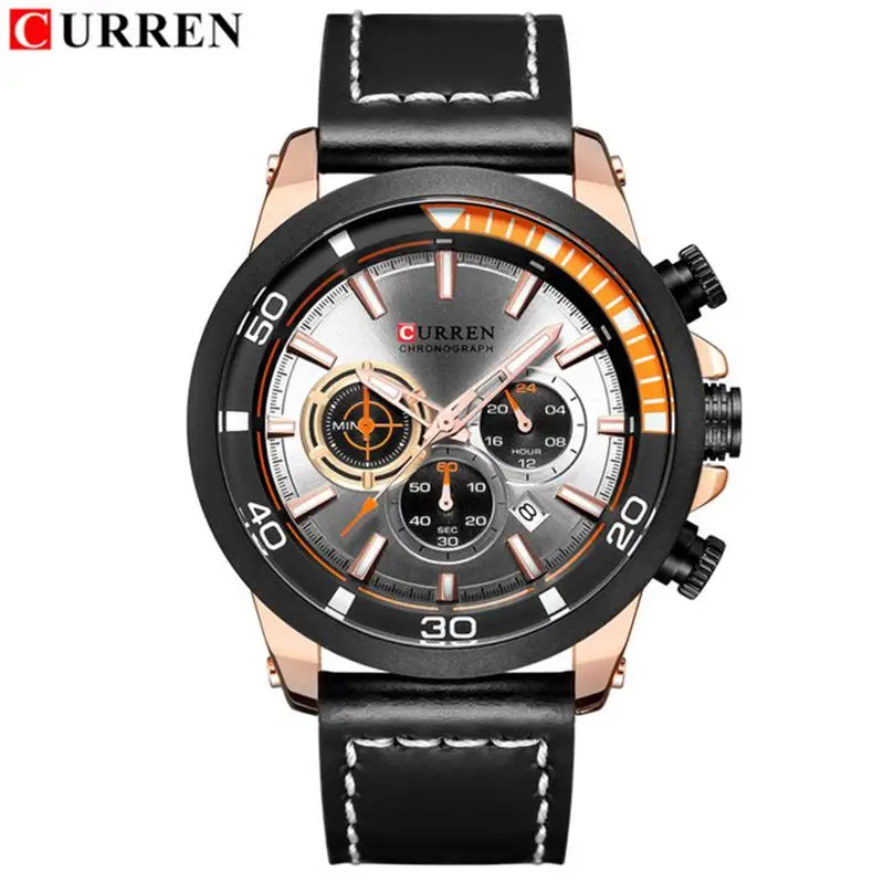 

CURREN Luxury Brand Men Military Sport Watches Men's Quartz Clock Leather Strap Waterproof Date Wristwatch Reloj Hombre