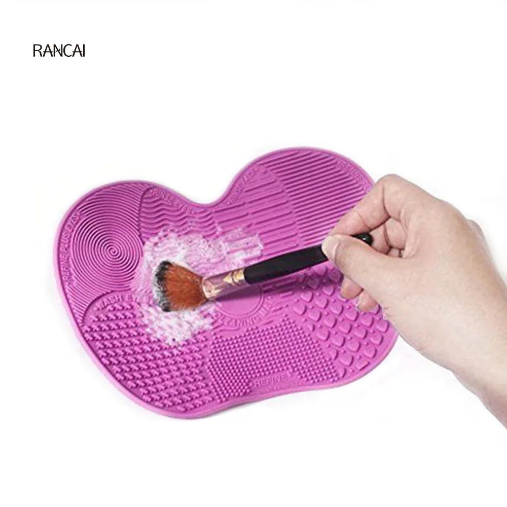 

Silicone Makeup Brush Cleaner Mat Washing Tools Cosmetic Make up Brushes Eyebrow Cleaning Apple Pad Scrubber Board