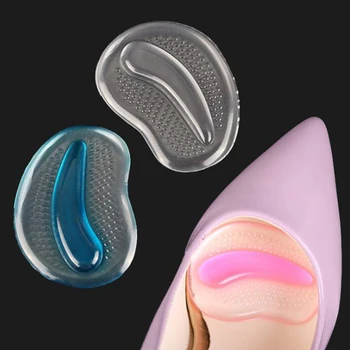 

1 Pair Gel Inserts Silicone Forefoot Pads Insoles Gel Insert Massager Anti-Slip Pain Relief Sandals White Red Shoe Accessories