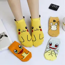 Женские носки Пикачу Харадзюку, Покемон, 3D принт, мультфильм, женские короткие носки, новинка, повседневные носки, Прямая поставка