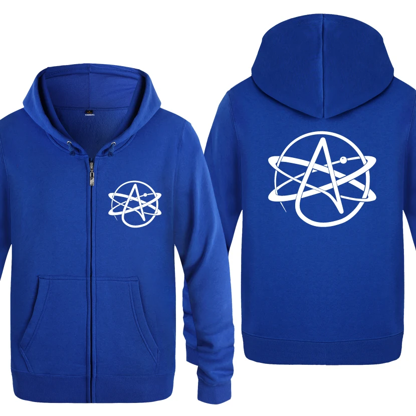 Atheist Symbol FSM Pastafarian Religion Novelty Hoodies Men Men's Fleece Zipper Cardigans Hooded Sweatshirts