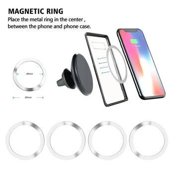 High Quality 4pcs Universal Round Metal Ring for Magnetic Qi Wireless Charger Magnet Car Mount Holder For iphone XR X XS Max