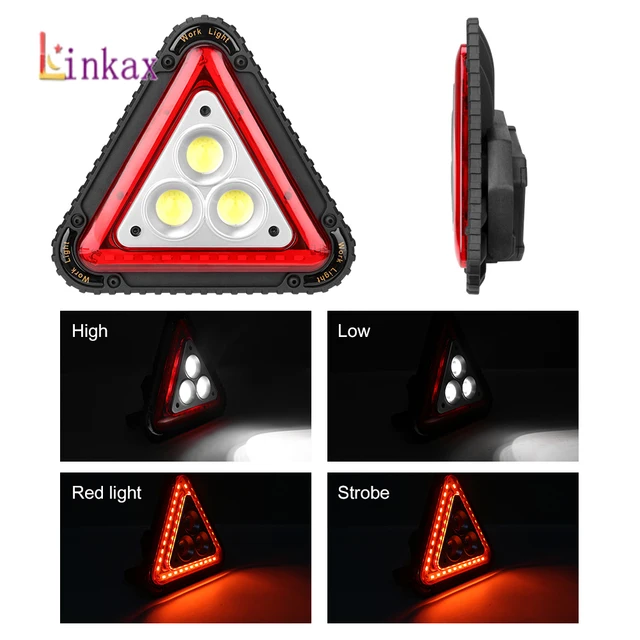 US $9.56 Portable Triangle Warning Led Floodlight 4 Modes COB LED Car Repairing Work Lamp Multi-function Han
