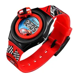 SKMEi детские часы модные цифровые электронные детские креативные Мультяшные машинки для мальчиков и девочек электронные часы 1376