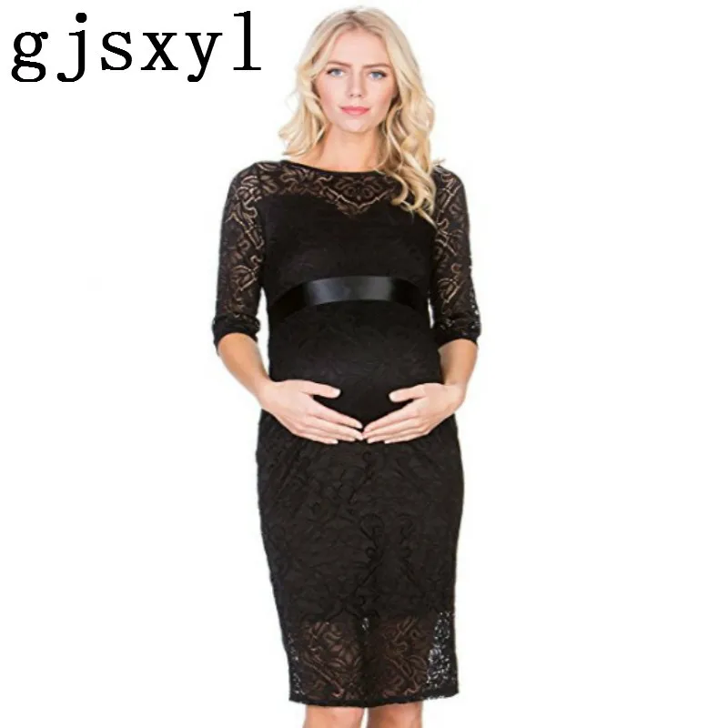 

Goods In Stock ! Lace Hollow Out In Sleeve Belt Pregnant Woman Pregnancy Dress Maternity Dresses For Photo Shoot New Factory