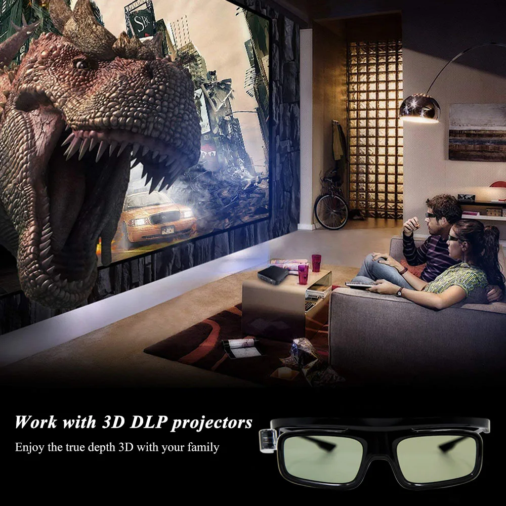 3D проектор GL1800 очки с активным затвором перезаряжаемый DLP Link для Optama Acer BenQ ViewSonic