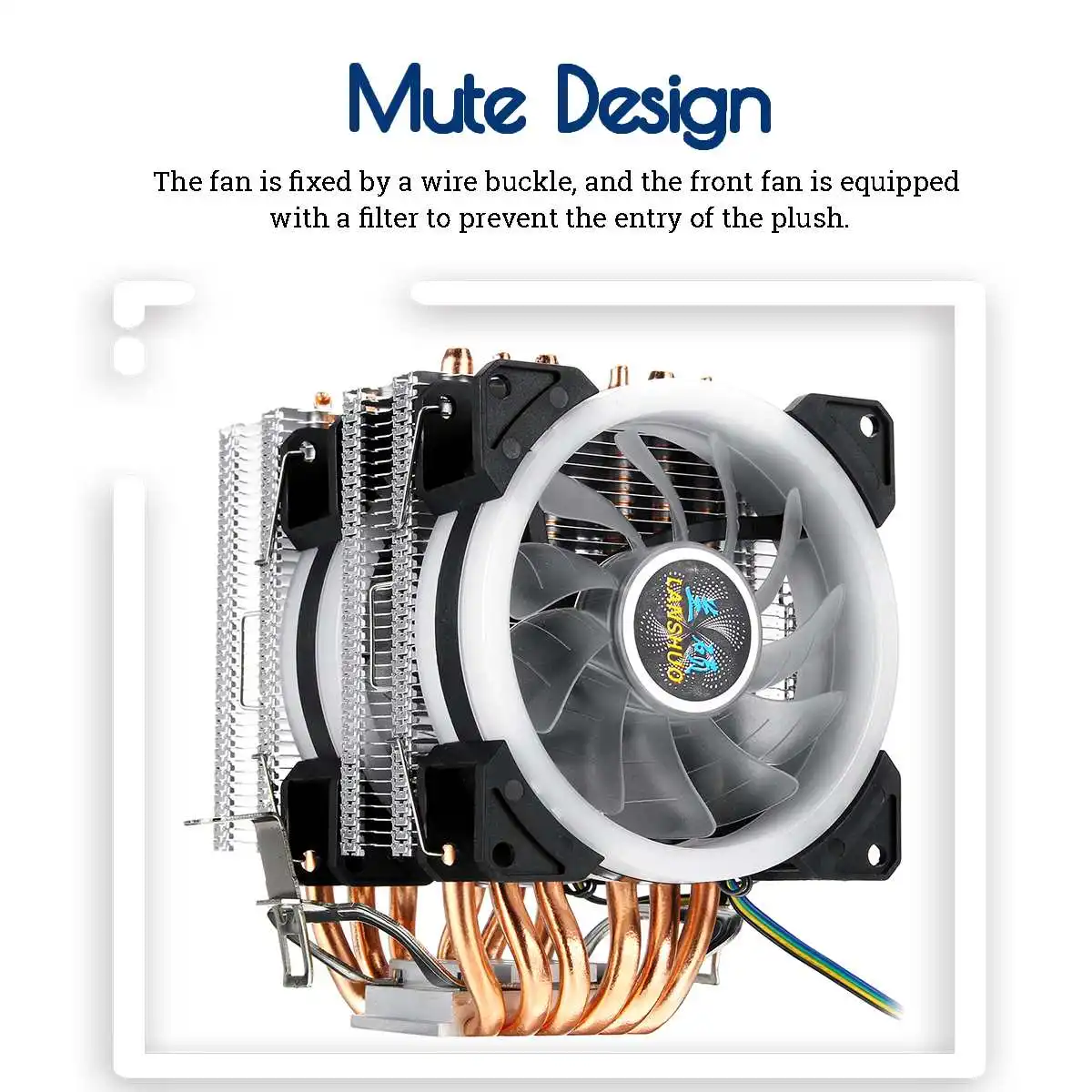 6 Heatpipe مروحة تبريد لوحدة المعالجة الرئيسية 4Pin RGB LED التبريد مروحة هادئة غرفة التبريد المبرد ل إنتل 775/1150/1151/1155 /1156/1366 جميع ل AMD