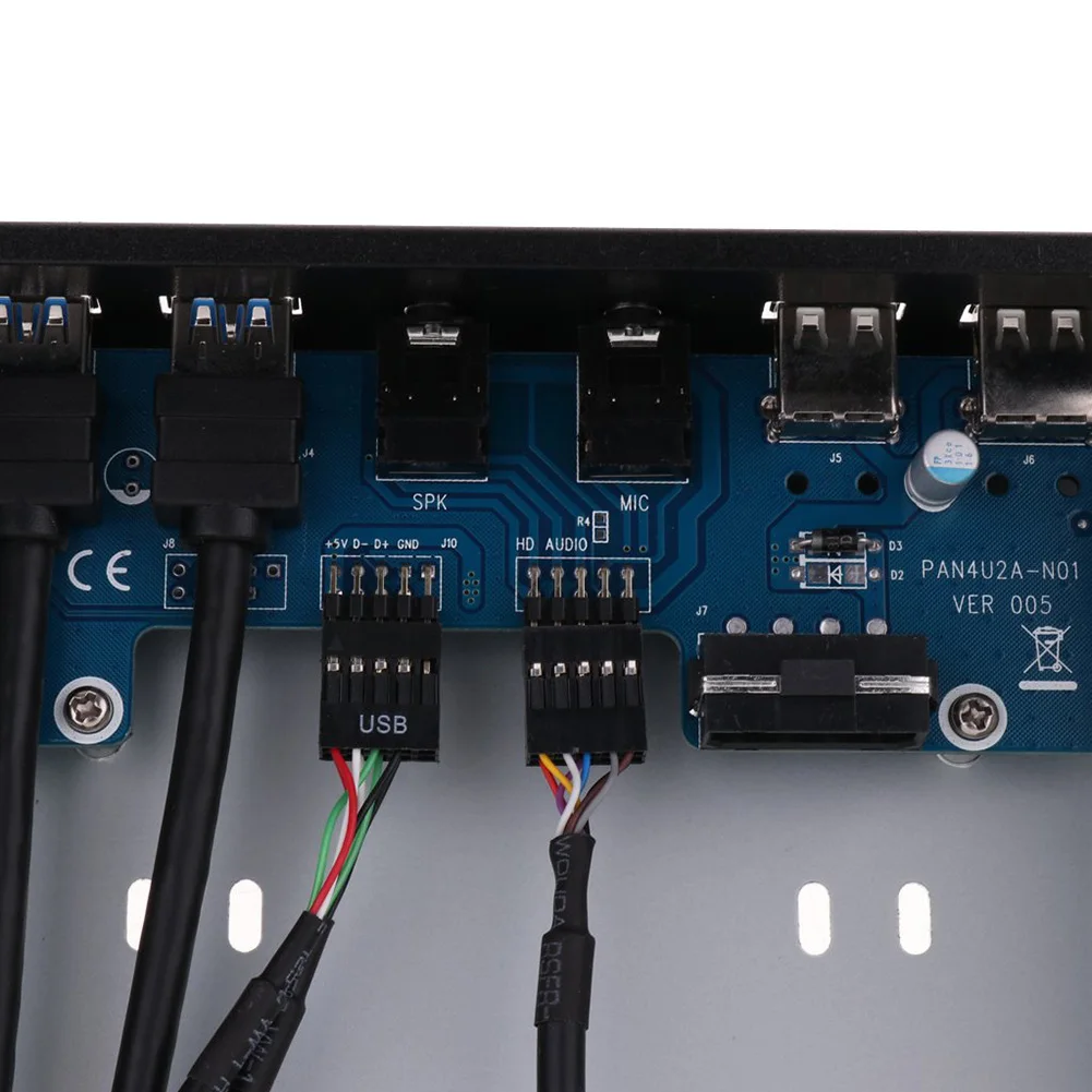 Двойной USB 3 0 2 порт концентратор HD аудио металлический дисковод расширение