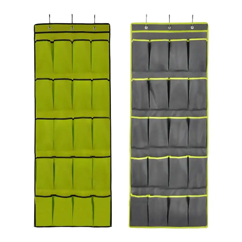 

Hanging Shoes Bag Organizer 20 Compartments Large Non-woven Mesh Pocket Household Items Multi Layer Stainless Steel Hook