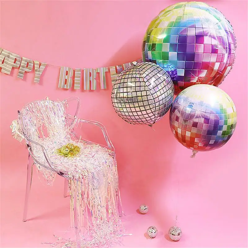 Tanie 20 sztuk paczka 22 cal 4D Rainbow Gradient Disco folia Retro balony na ślub temat impreza celebrowanie dekoracje