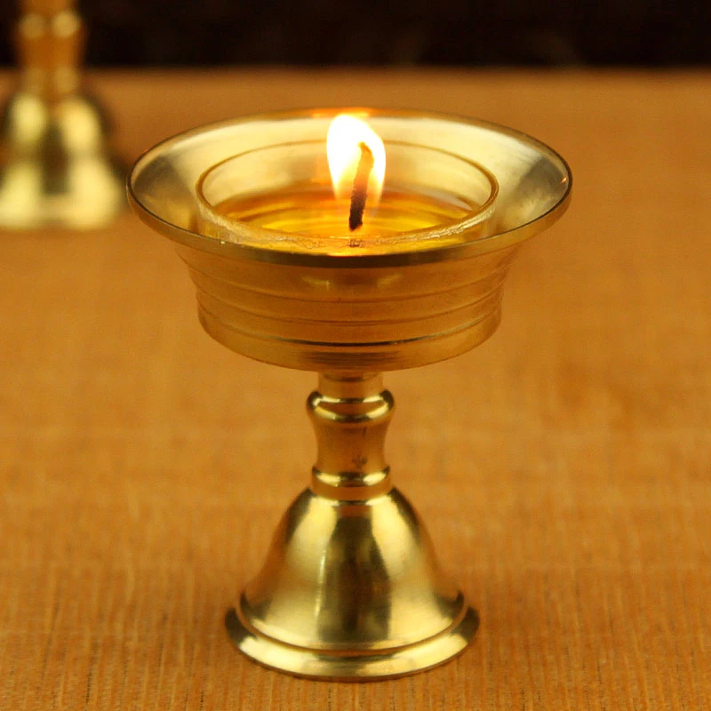 

Retro Candle Holder Candelabrum Candlestick Golden Party Beautiful Copper Alloy Collectable Decor FestivalArt MultiSize Ornament