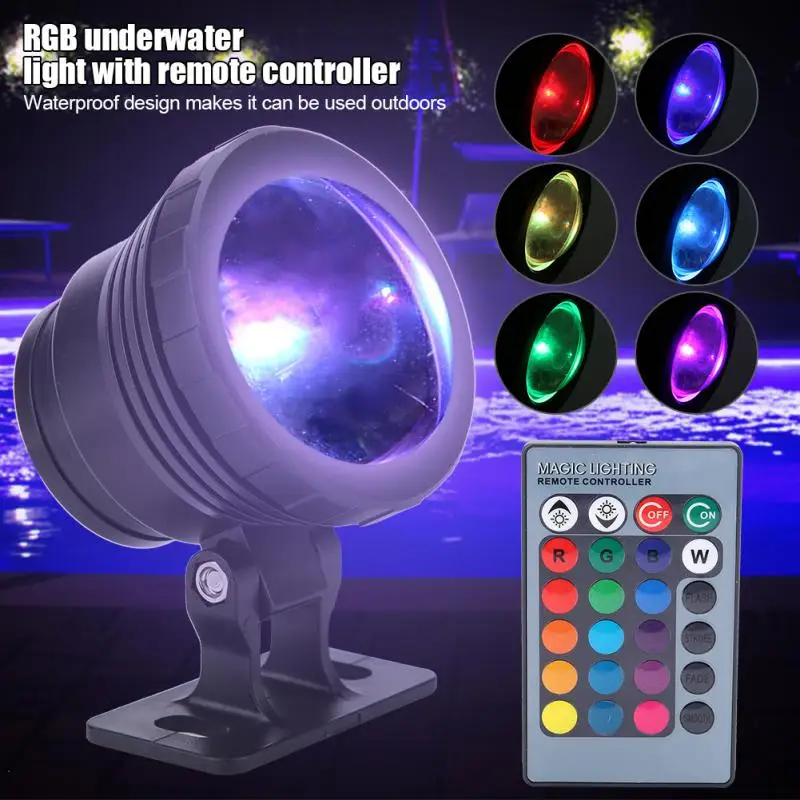 

RGB LED Waterproof Pool Light Underwater Light Multi-color Underwater Lamp for Outdoor Garden Spotlight Landscape Fountain