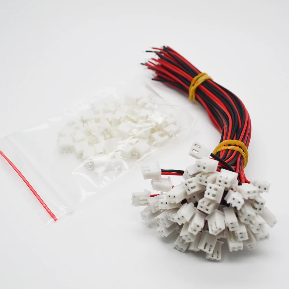 10 компл./лот 26AWG JST XH2.54 2 контактный Штекерный кабель длиной 10/15/20/30 мм