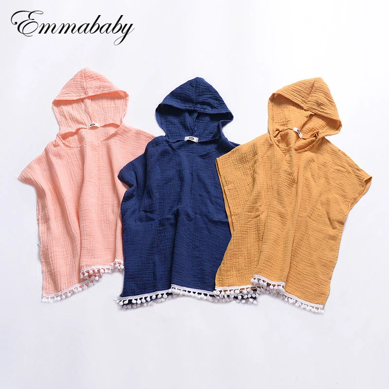 2019 Emmababy длинное платье накидка для маленьких девочек свитер пончо с капюшоном и