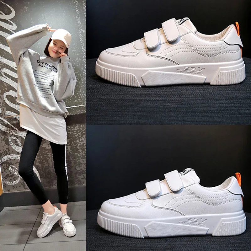 

2019 Spring New Pattern Magic Stick All-match Small White Shoes Schoolgirl Korean Run Casual Shoes Woman Ins Skate Shoes Woman