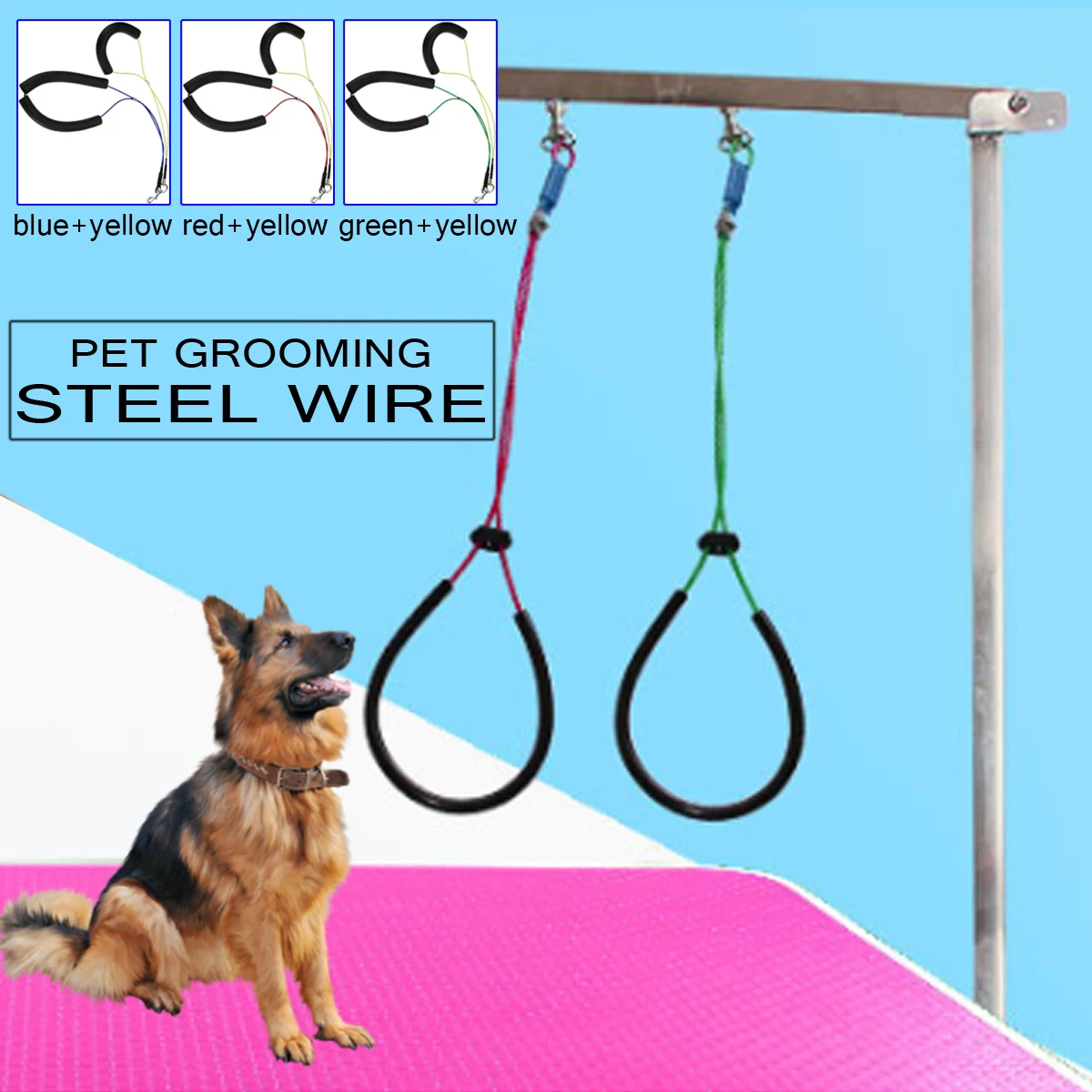 Size : L Pet Noose Pet Dog Cat Grooming Braccio da bagno da bagno regolabile Restraint Rope Harness Noose Loop