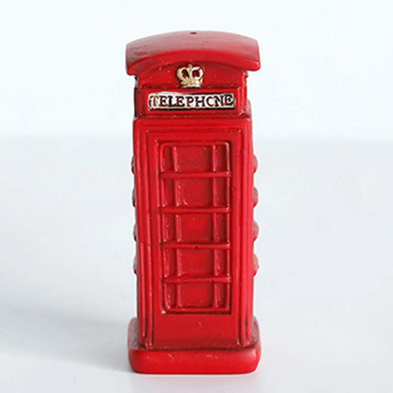 

New Resin Mini Red Post Box Phone Booth London Bus Desktop Ornament Decor Gift