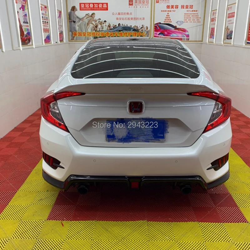 

Car Styling FRP Material Unpainted Color Rear Roof Wing Lip Trunk Spoiler Wing For Honda Civic 2016 2017 2018