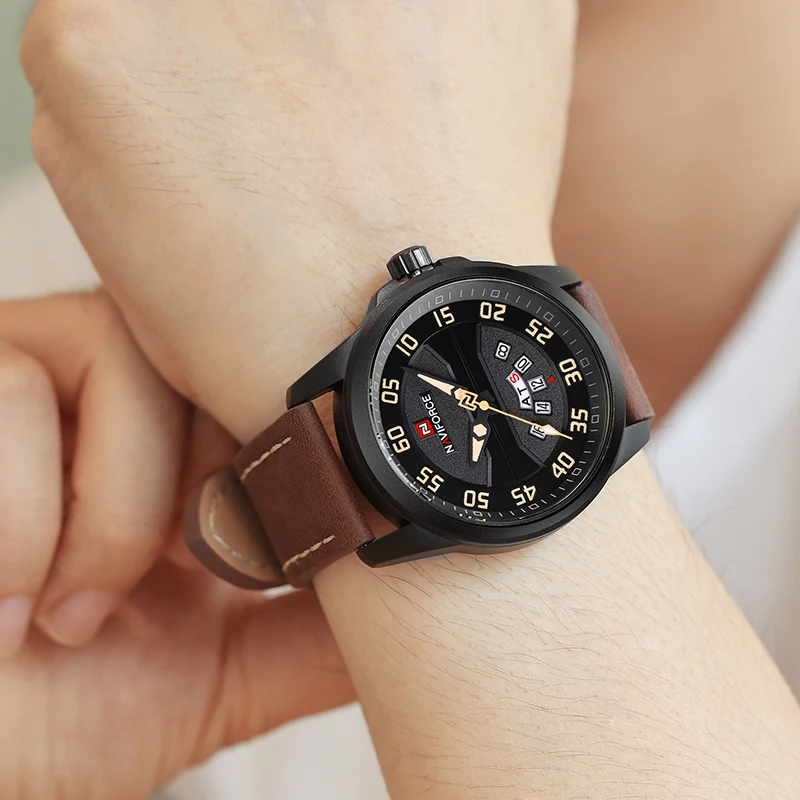 Новый Топ люксовый бренд NAVIFORCE мужские модные повседневные часы Мужские