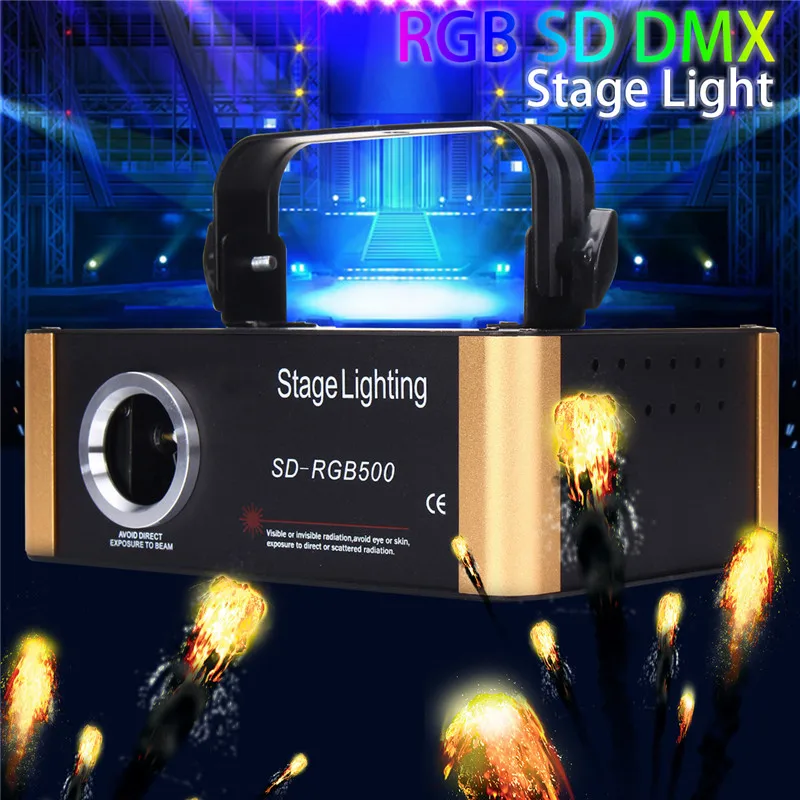 

CLAITE 20W 200 Patterns RGB Stage Laser Lighting Lamp DIY Pattern For Display Disco Laser Light Lamp For KTV Pub Party