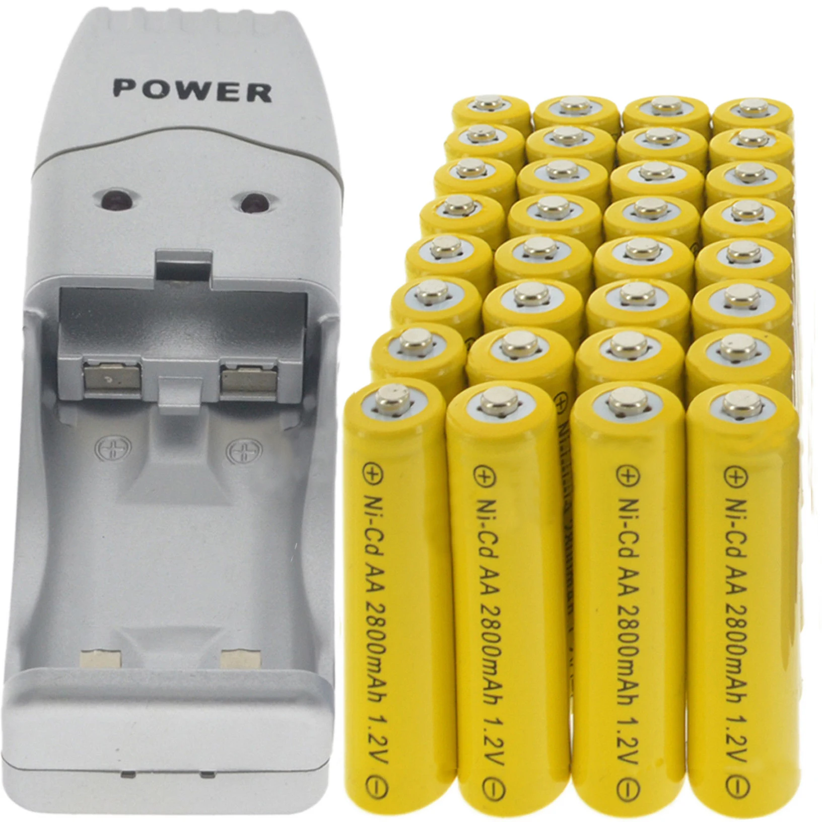 32pcs AA NiCd 2800mAh Rechargeable Batteries 1.2v Solar Light Yellow