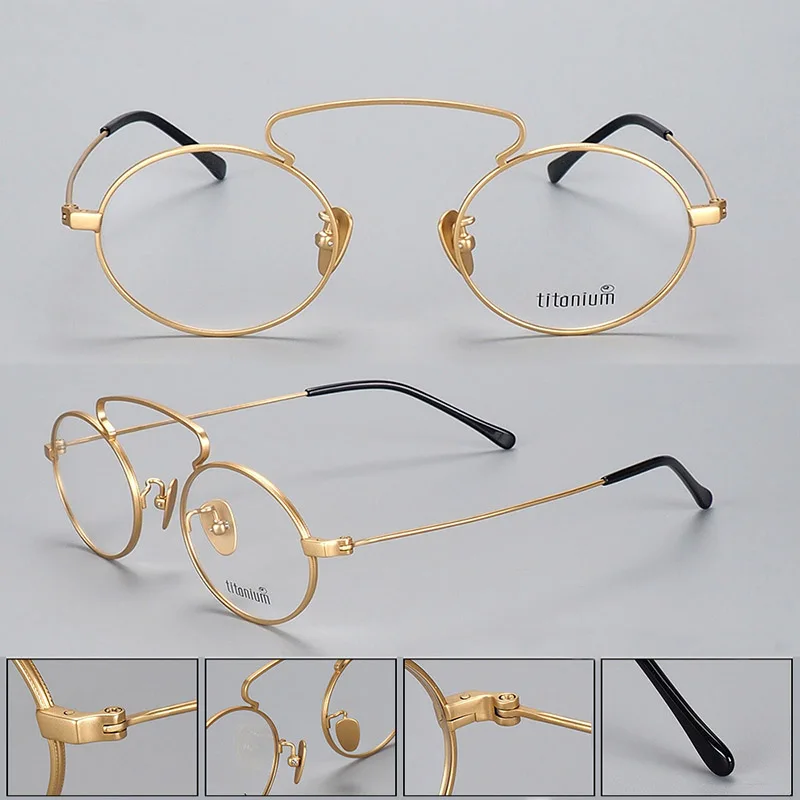 

Retro Titanium Optical Glasses Frames Men Gold Eyewear Frames Women Myopia Eyeglasses Top Quality Prescription Spectacles Frames
