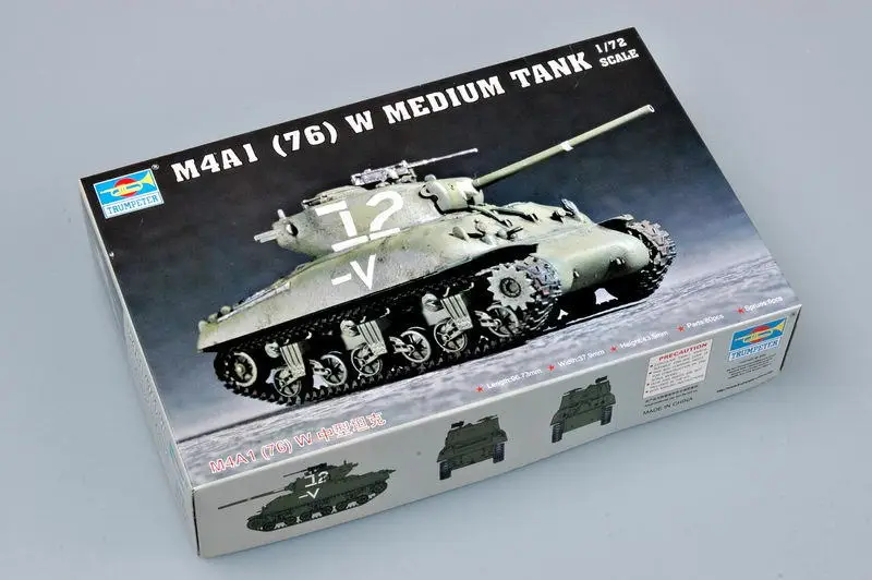 

Trumpeter 07222 1/72 Scale American M4A1 (76)W Sherman Medium Tank Static Model TH05685-SMT2