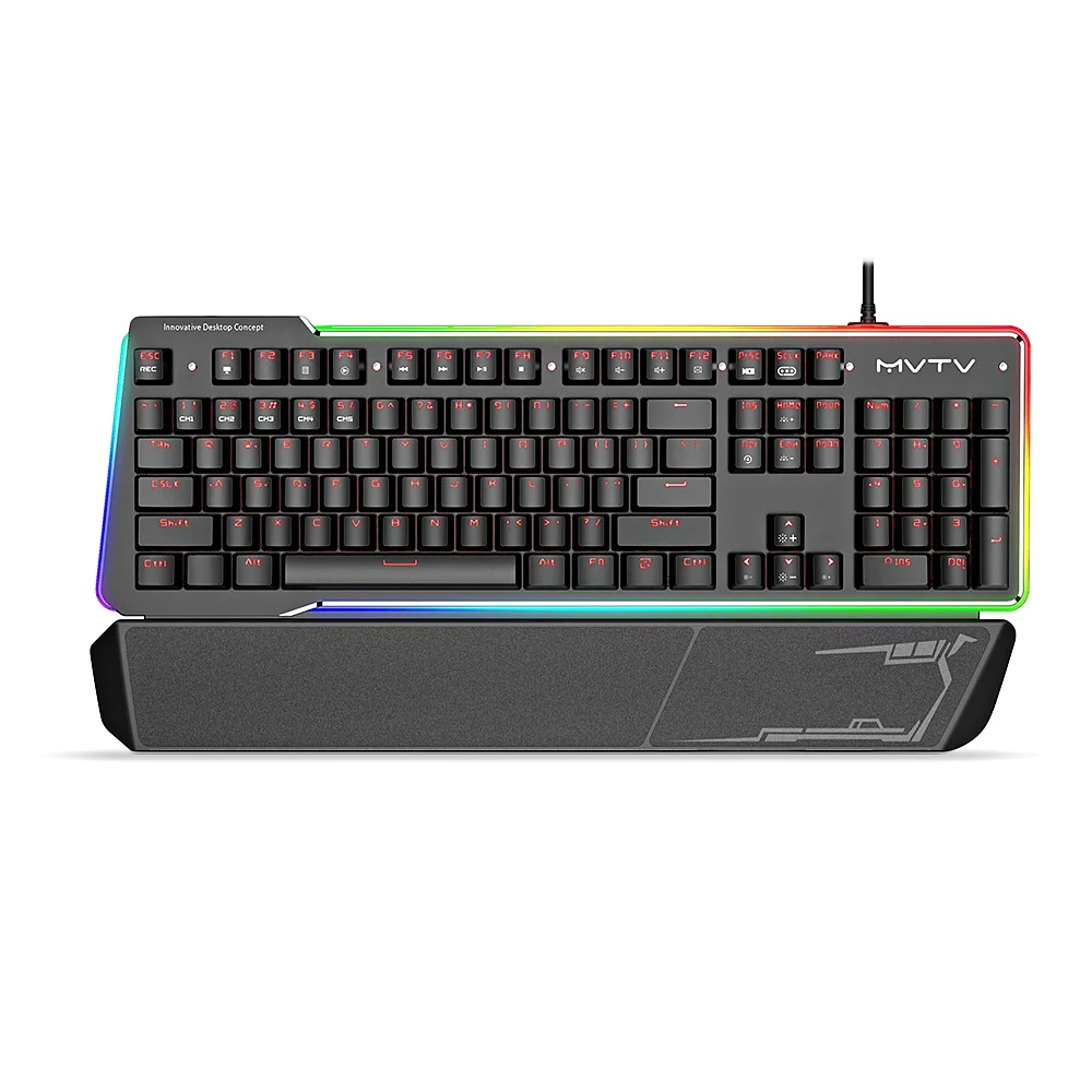 

MVTV TK300 Wired Waterproof Mechanical Gaming Keyboard RGB Backlight 104 Keys