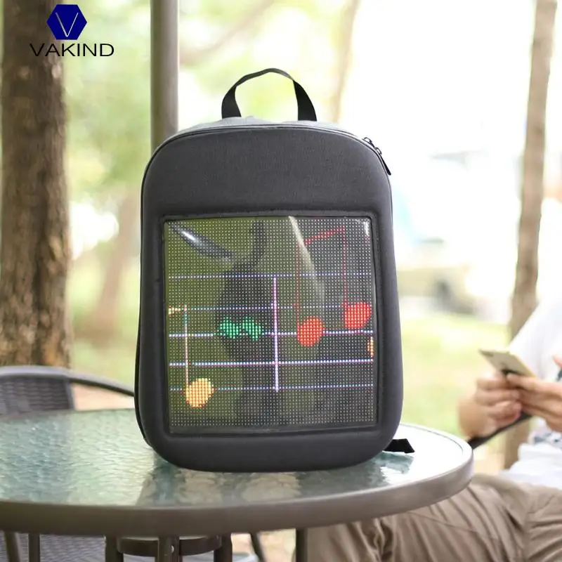 

NEW Dynamic Backpack Colorful Screen Bag 64x64 Full Color Matrix Screen WiFi LED Advertising computer Shoulder Bag