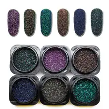 6 коробок/набор блеск для ногтей лазерный порошок хромового пигмента пыль голографический блестящий для ногтей порошок Маникюр песок для ногтей искусство SF3053