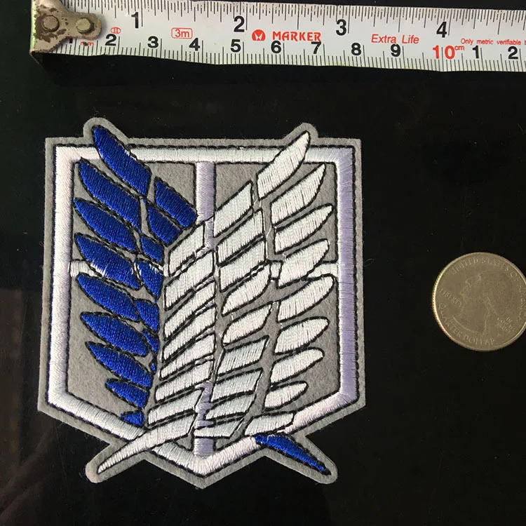 

PGY Attack on Titan 3D PVC Morale Patch Wings of Freedom Rose Horse Sword Military Armband Badges Tactical Embroidery Patches