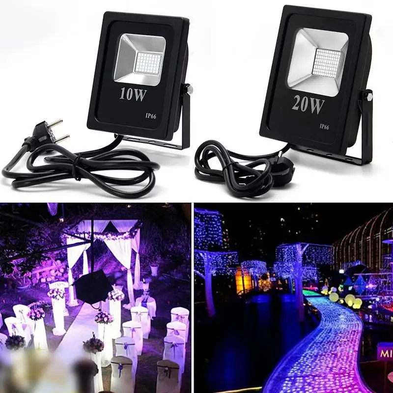 

UV LED Flood Light 10W 20W High PowerUltraviolet Detection Floodlight 90V-265V AC IP66 waterproof for Party Disco Club