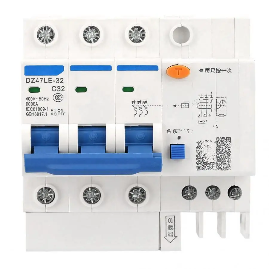 DZ47LE-32 3 P+ 3 C32 защита от утечки ток выключателя 400 V 32A