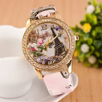 

European and American fashion tower design watch for women and ladies personality digital belt quartz watch