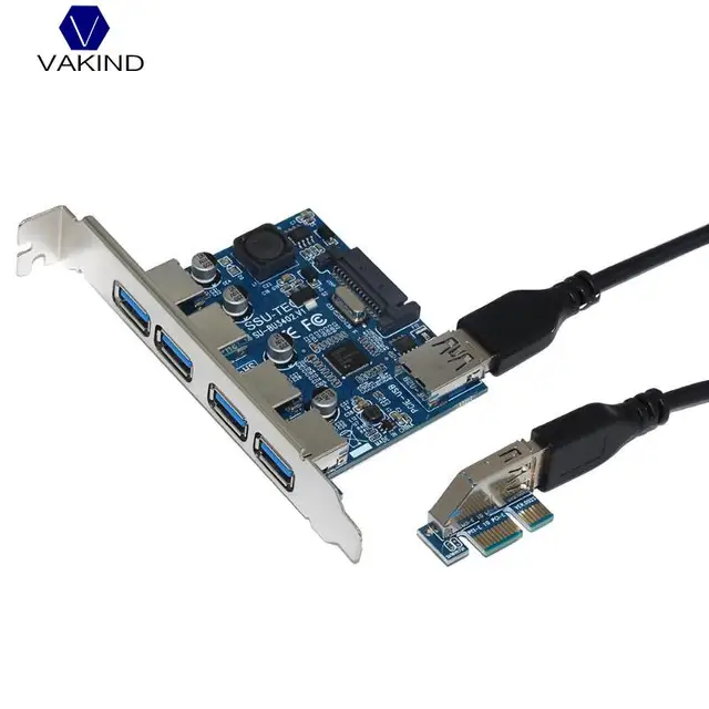 Modest 4 Port PCI-E to USB 3.0 HUB PCI Express Expansion Card Adapter 5 Gbps Speed with SATA interface For Desktop Computer Components Modest 4 Port PCI-E to USB 3.0 HUB PCI Express Expansion Card Adapter 5 Gbps Speed with SATA interface For Desktop Computer Components