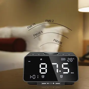 

LED Screen Multi-function Desktop Alarm Clock FM Radio With Wireless Bluetooth Speaker Player TF Card Play Music Alarm Clock